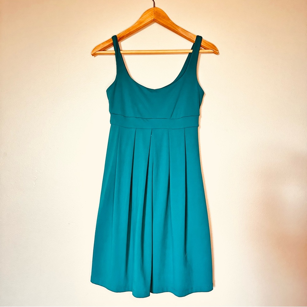 Susana Monaco Teal Empire Waist Pleated Skirt Dress Size S SOLD